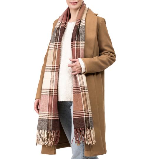 Glitzhome® Fashion Plaid Scarf with Tassels Set